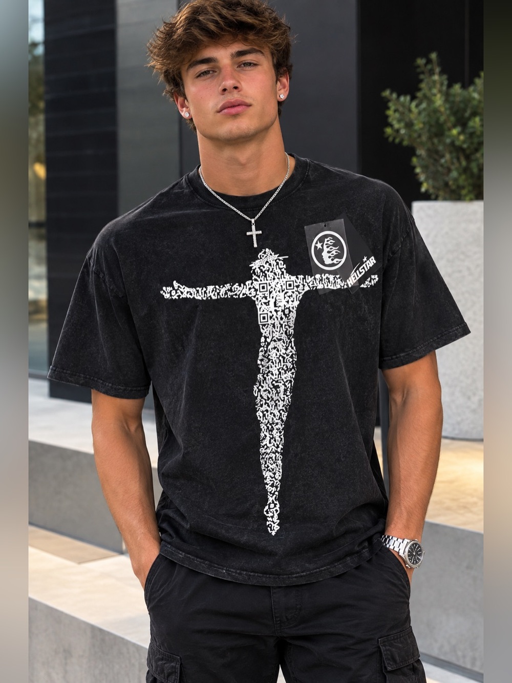 Hellstar Black Graphic Short-Sleeve Tee
